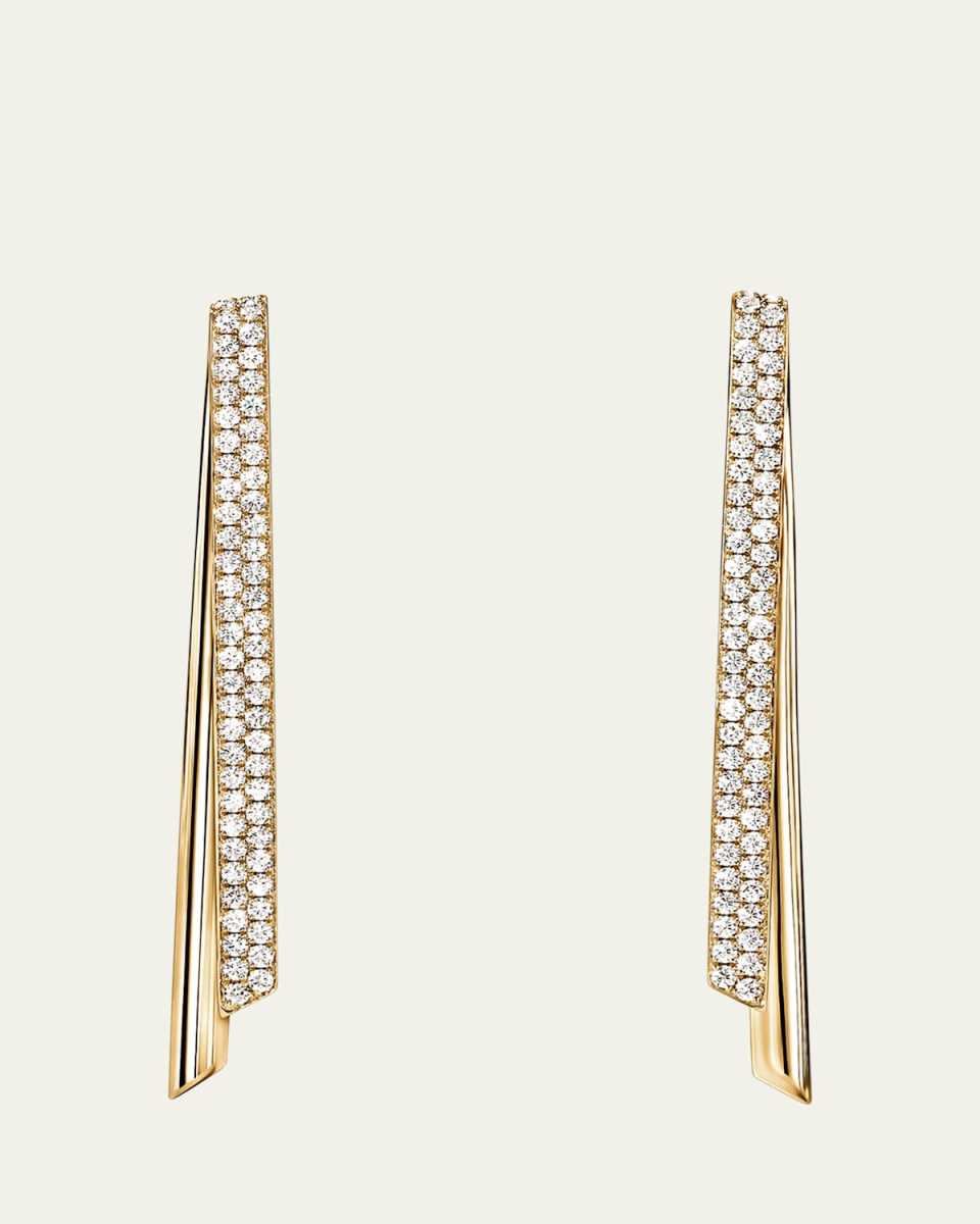 18K Yellow Gold Inside Out Diamond Flip Drop Earrings